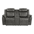 Centeroak Double Reclining Love Seat With Center Console - Gray,Brown