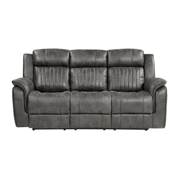 Centeroak Double Reclining Sofa in Brown/Gray - 9479BRG-3