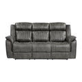 Centeroak Double Reclining Sofa - Brown,Gray