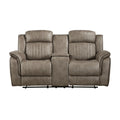 Centeroak Double Reclining Love Seat With Center Console - Brown