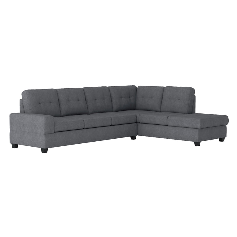 Maston 2-Piece Reversible Sectional with Drop-Down Cup Holders in Gray - 9507DGY*SC