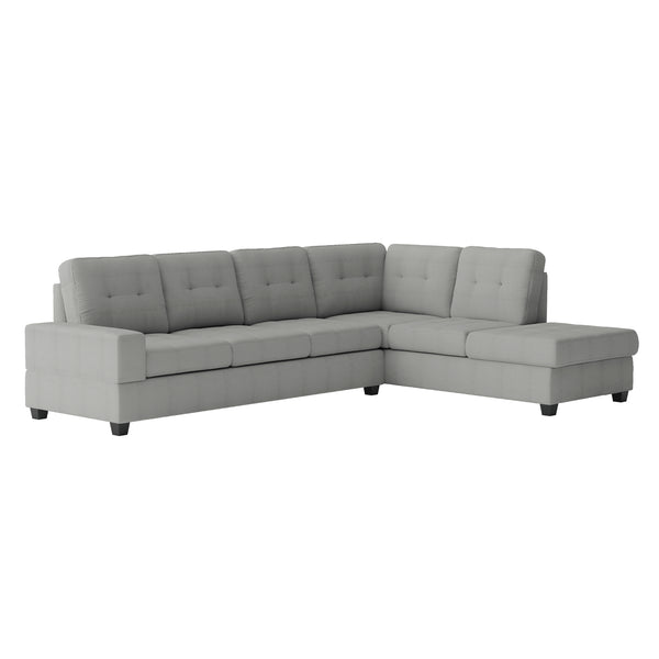 Maston 2-Piece Reversible Sectional with Drop-Down Cup Holders in Gray - 9507GRY*SC