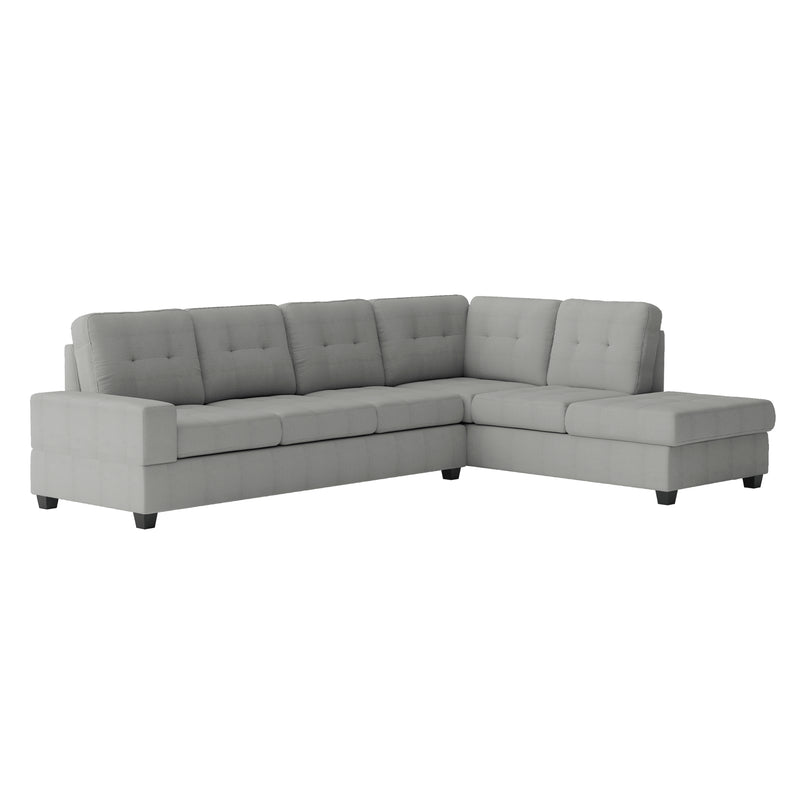 Maston 2-Piece Reversible Sectional with Drop-Down Cup Holders in Gray - 9507GRY*SC
