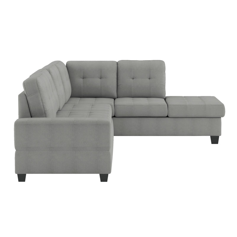 Maston 2-Piece Reversible Sectional with Drop-Down Cup Holders in Gray - 9507GRY*SC