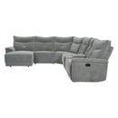 Tesoro 6-Piece Modular Reclining Sectional with Left Chaise in Gray - 9509DG*65LRR