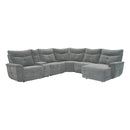 Tesoro 6-Piece Modular Power Reclining Sectional with Power Headrests, Right Chaise and USB Ports in Gray - 9509DG*6LRPWH5R