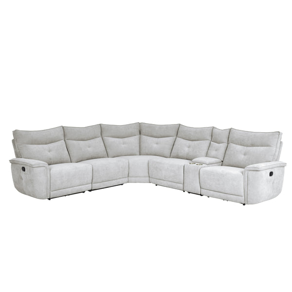 Tesoro 6-Piece Modular Reclining Sectional in Gray - 9509MGY*6LRRR