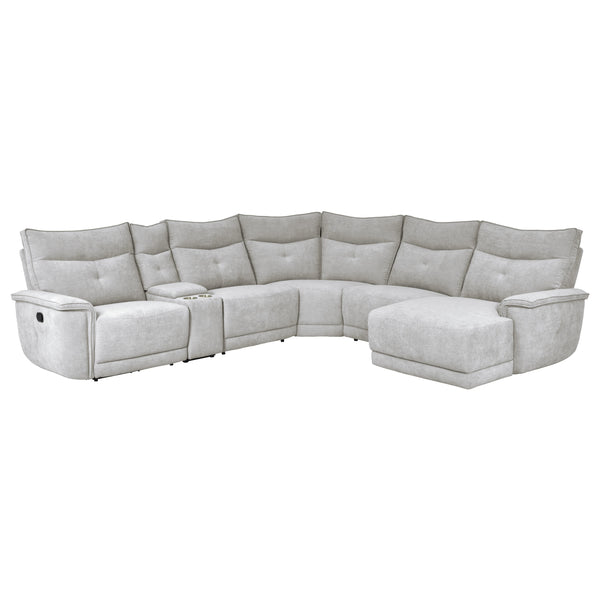 Tesoro 6-Piece Modular Reclining Sectional with Right Chaise in Gray - 9509MGY*6LR5R