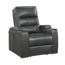 Rose Hill Power Reclining Chair With Power Headrest, Heat And Massage, Receptacle, Cup-Holders With Led Light, Storage Arms And Charging Ports