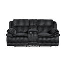 Goodland Double Reclining Love Seat With Center Console - Black - Fabric