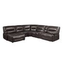 Dyersburg 6-Piece Power Reclining Sectional with Left Chaise in Brown - 9579BRW*6LCRRPW