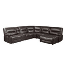 Dyersburg 6-Piece Power Reclining Sectional with Right Chaise in Brown - 9579BRW*6LRRCPW