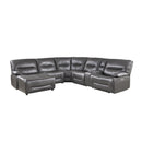 Dyersburg 6-Piece Power Reclining Sectional with Left Chaise in Gray - 9579GRY*6LCRRPW
