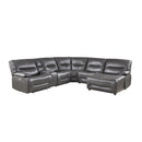 Dyersburg 6-Piece Power Reclining Sectional with Right Chaise in Gray - 9579GRY*6LRRCPW
