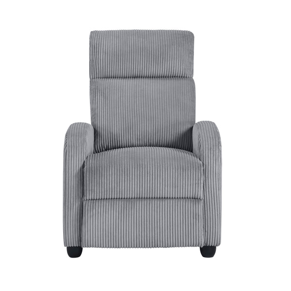 Parsons Push Back Reclining Chair in Gray - 9588DGY-1PB