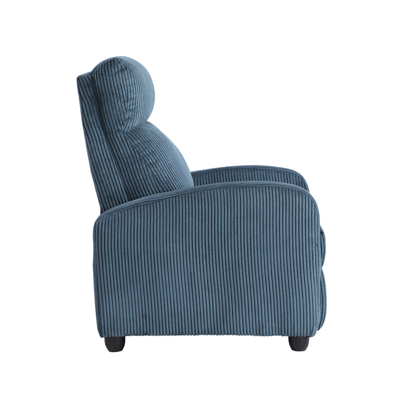 Parsons Push Back Reclining Chair in Blue - 9588MDN-1PB