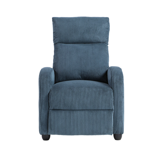 Parsons Push Back Reclining Chair in Blue - 9588MDN-1PB