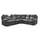 Socorro 3-Piece Reclining Sectional with Left Console in Gray - 9599GRY*SC