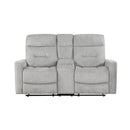 Lyndon Double Reclining Loveseat with Center Console in Gray - 9610GY-2