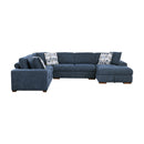 Raife 4-Piece Sectional with Right Chaise in Blue - 9624BU*42LRC