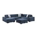 Raife (5)5-Piece Sectional with Left Chaise and Storage Ottoman in Blue - 9624BU*5LC2R