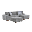 Raife 3-Piece Sectional with Right Chaise and Ottoman in Gray - 9624GY*32LRC