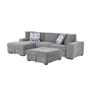 Raife 3-Piece Sectional with Left Chaise and Ottoman in Gray - 9624GY*3LC2R