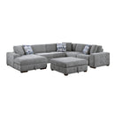 Raife (5)5-Piece Sectional with Left Chaise and Storage Ottoman in Gray - 9624GY*5LC2R