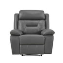 Laconia Reclining Chair - Gray - Faux Leather