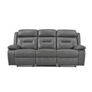 Laconia Double Reclining Sofa in Gray - 9629DGY-3