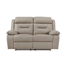 Laconia Double Reclining Love Seat - Brown - Faux Leather
