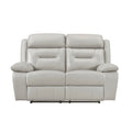 Laconia Double Reclining Love Seat - Gray - Faux Leather
