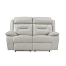 Laconia Double Reclining Love Seat - Gray - Faux Leather