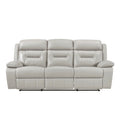 Laconia Double Reclining Sofa - Gray - Faux Leather