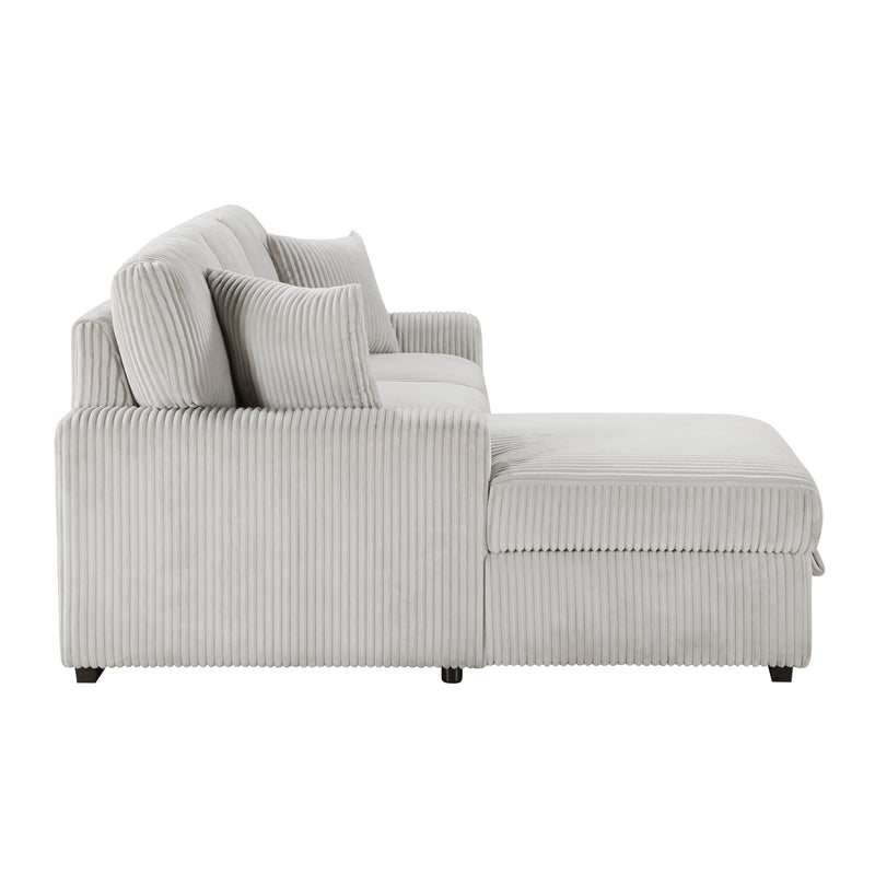 Marsh 2-Piece Sectional with Left Chaise in Gray - 9633MNB*2LC2R