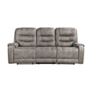 Oberon Double Reclining Sofa in Brown/Gray - 9634GBR-3