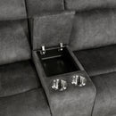 Yates Double Reclining Loveseat with Center Console in Brown/Gray - 9635DG-2