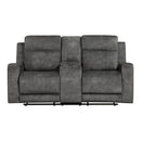 Yates Double Reclining Loveseat with Center Console in Brown/Gray - 9635DG-2