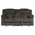 Laurelton Double Glider Reclining Love Seat With Center Console - Brown