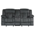 Laurelton Double Glider Reclining Love Seat With Center Console - Gray