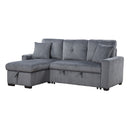 Rhett 3-Piece Reversible Sectional with Pull-out Bed and Hidden Storage in Gray - 9649DG*SC