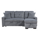 Rhett 3-Piece Reversible Sectional with Pull-out Bed and Hidden Storage in Gray - 9649DG*SC