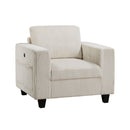 Walterboro Chair With Storage Pouches And Charging Ports - Beige