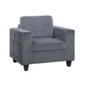 Walterboro Chair With Storage Pouches And Charging Ports - Gray