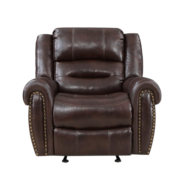 Center Hill Glider Reclining Chair in Brown - 9668NBR-1