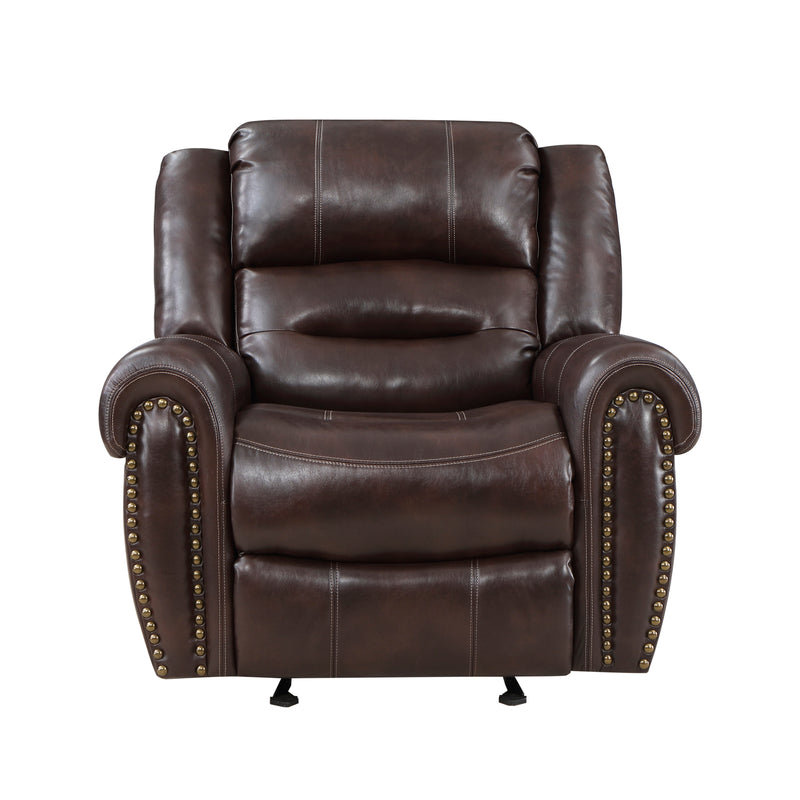 Center Hill Glider Reclining Chair in Brown - 9668NBR-1