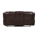 Center Hill DOUBLE RECLINING SOFA WITH CENTER DROP-DOWN CUP HOLDERS in Brown - 9668NBR-3