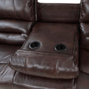 Center Hill DOUBLE RECLINING SOFA WITH CENTER DROP-DOWN CUP HOLDERS in Brown - 9668NBR-3
