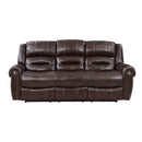 Center Hill DOUBLE RECLINING SOFA WITH CENTER DROP-DOWN CUP HOLDERS in Brown - 9668NBR-3