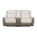 Harriette Double Reclining Love Seat With Center Console - Beige